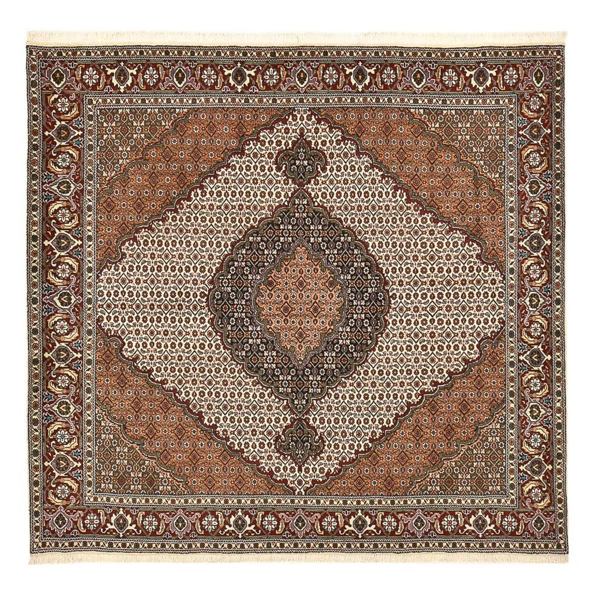 Perzisch tapijt - Tabriz - Royal vierkant  - 199 x 198 cm - lichtbruin