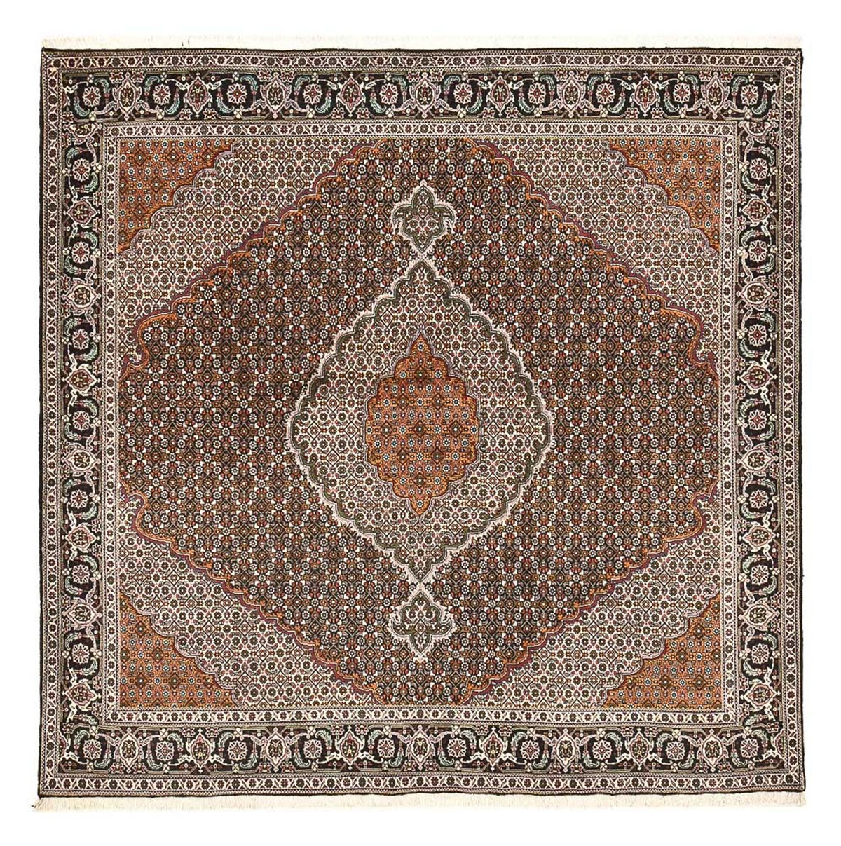 Perzisch tapijt - Tabriz - Royal vierkant  - 203 x 203 cm - bruin