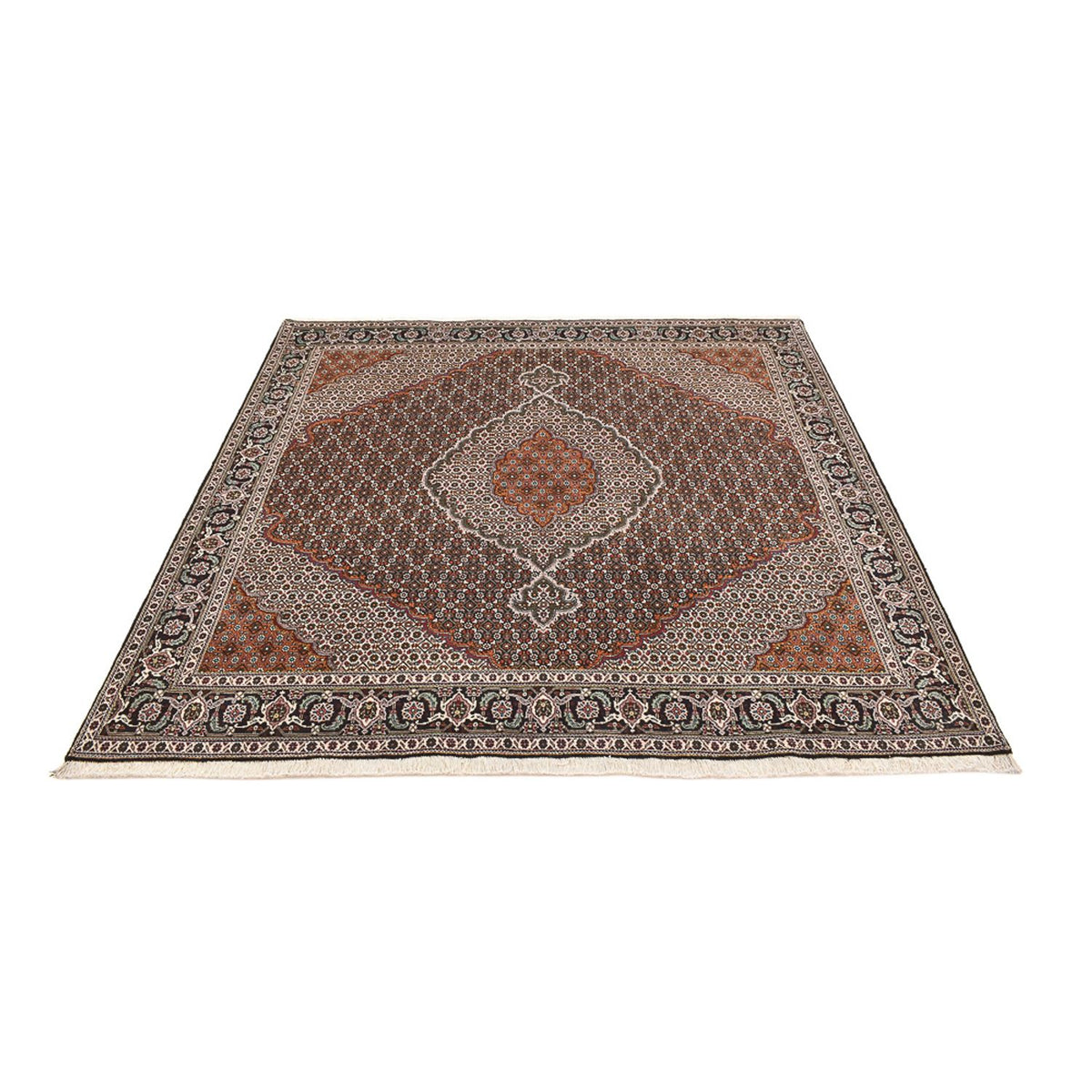 Perzisch tapijt - Tabriz - Royal vierkant  - 203 x 203 cm - bruin