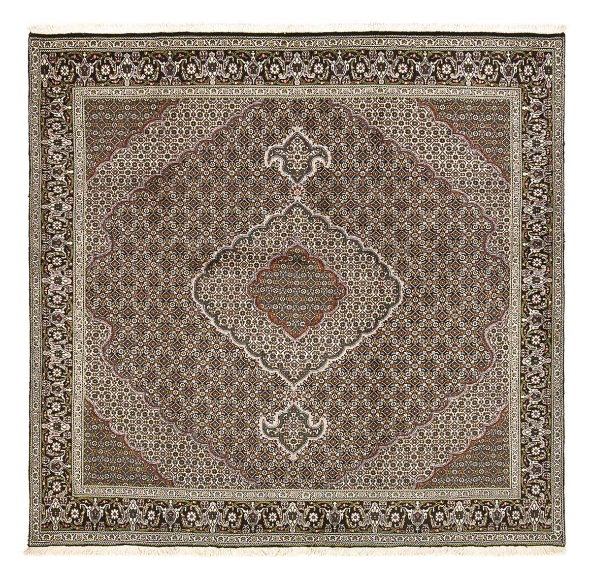 Perzisch tapijt - Tabriz - Royal vierkant  - 201 x 200 cm - bruin