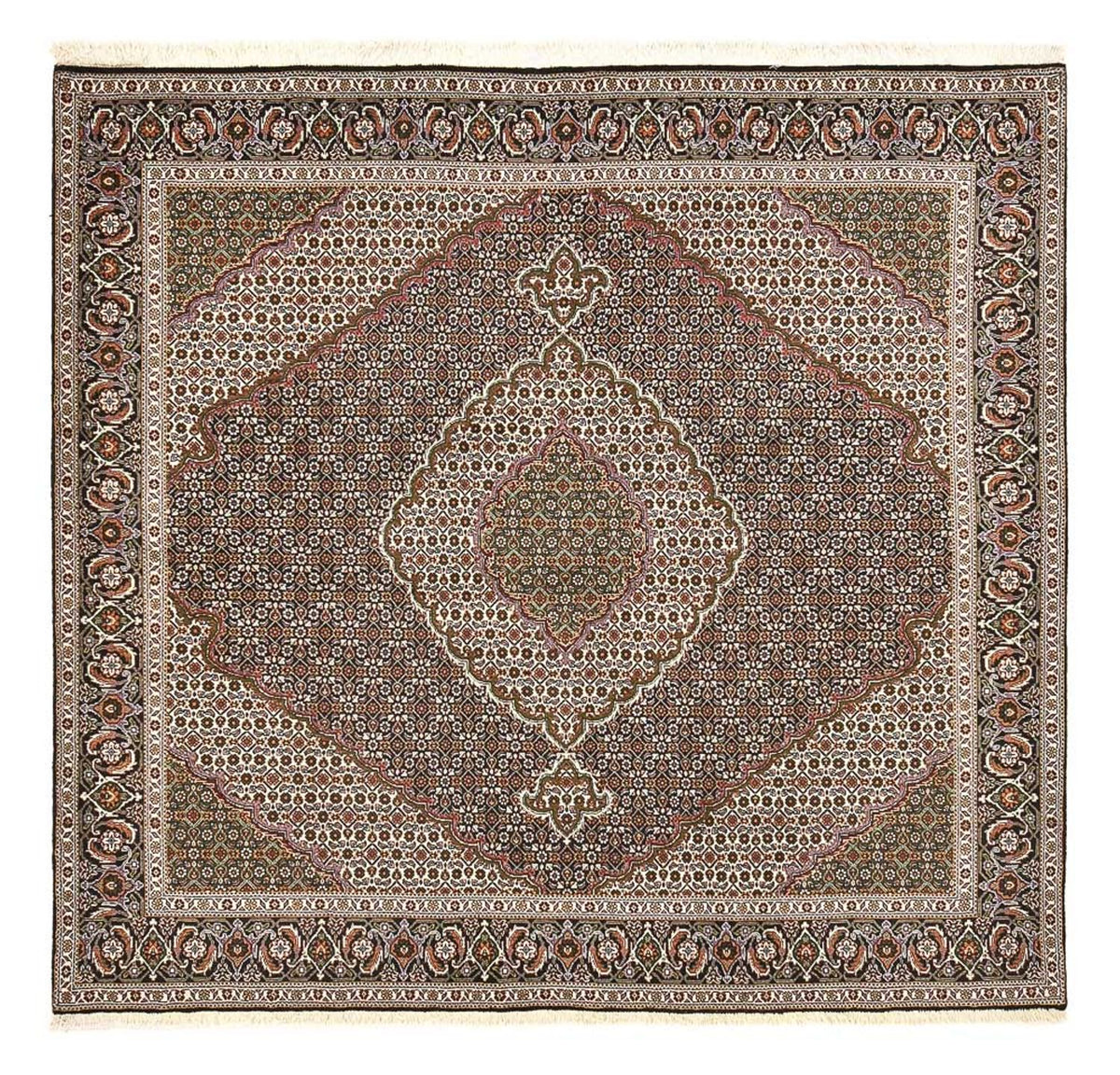 Perzisch tapijt - Tabriz - Royal vierkant  - 200 x 197 cm - bruin