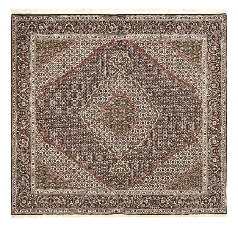 Perzisch tapijt - Tabriz - Royal vierkant  - 200 x 197 cm - bruin