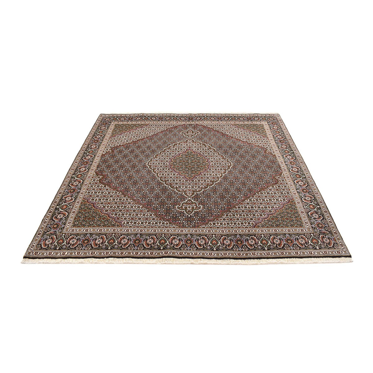 Perzisch tapijt - Tabriz - Royal vierkant  - 200 x 197 cm - bruin