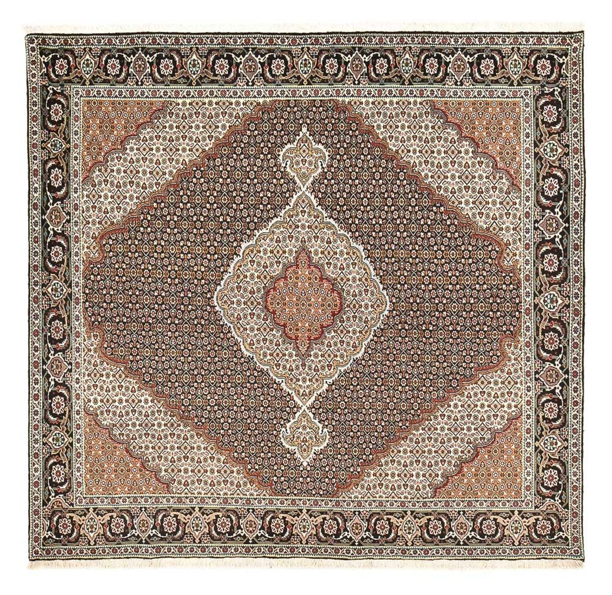 Perzisch tapijt - Tabriz - Royal vierkant  - 204 x 200 cm - bruin