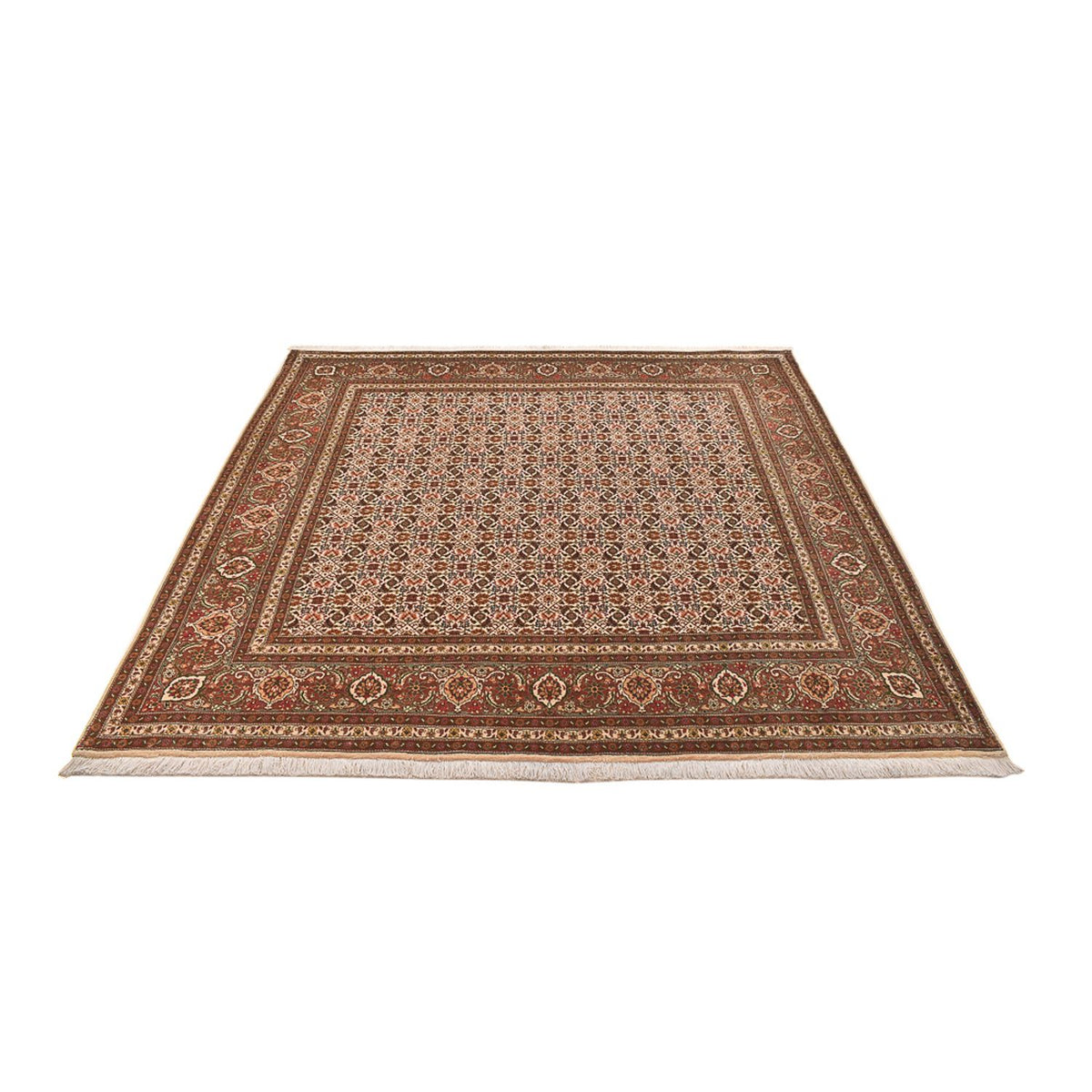Perzisch tapijt - Tabriz - Royal vierkant  - 200 x 199 cm - donker beige