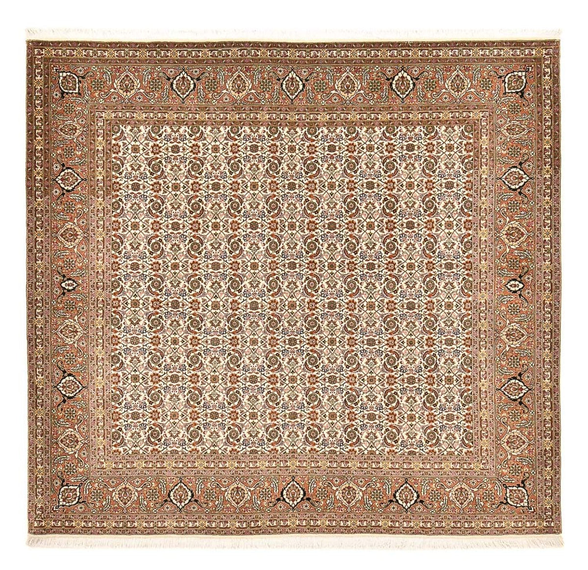 Perzisch tapijt - Tabriz - Royal vierkant  - 201 x 197 cm - donker beige