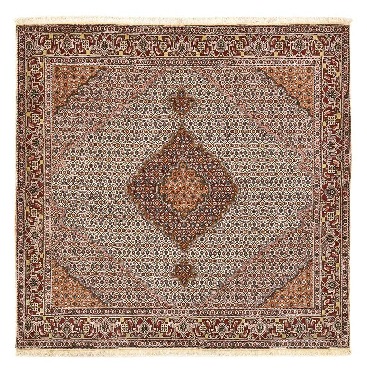 Perzisch tapijt - Tabriz - Royal vierkant  - 202 x 198 cm - lichtbruin
