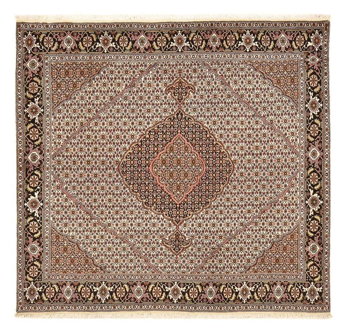 Perzisch tapijt - Tabriz - Royal vierkant  - 198 x 194 cm - lichtbruin