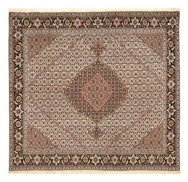 Perzisch tapijt - Tabriz - Royal vierkant  - 198 x 194 cm - lichtbruin