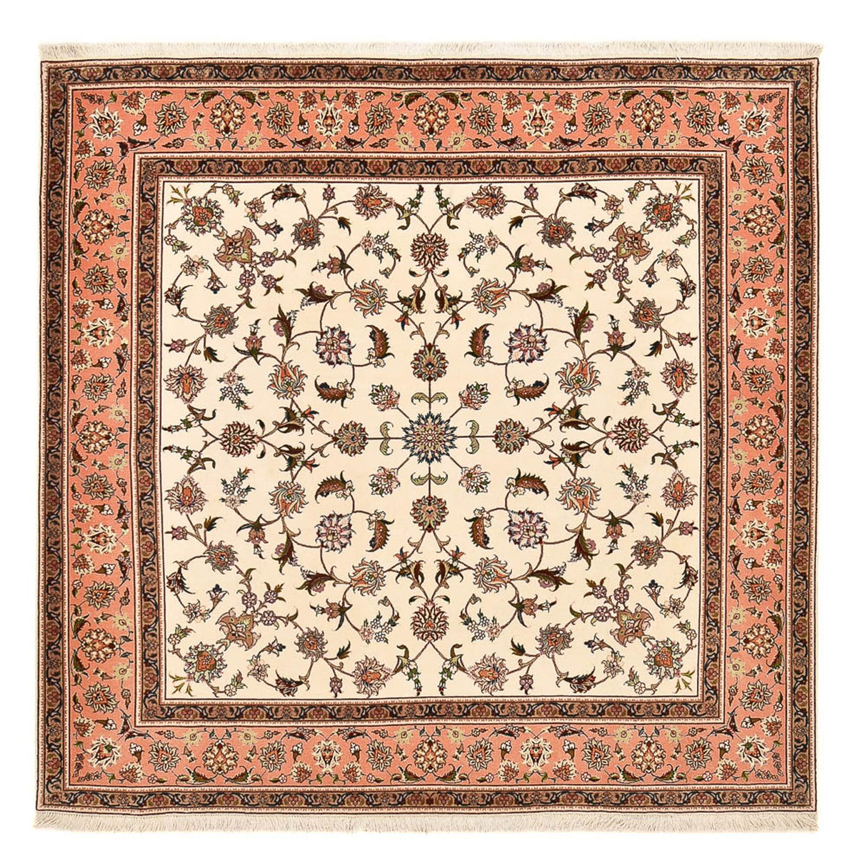 Perzisch tapijt - Tabriz - Royal vierkant  - 210 x 204 cm - licht beige