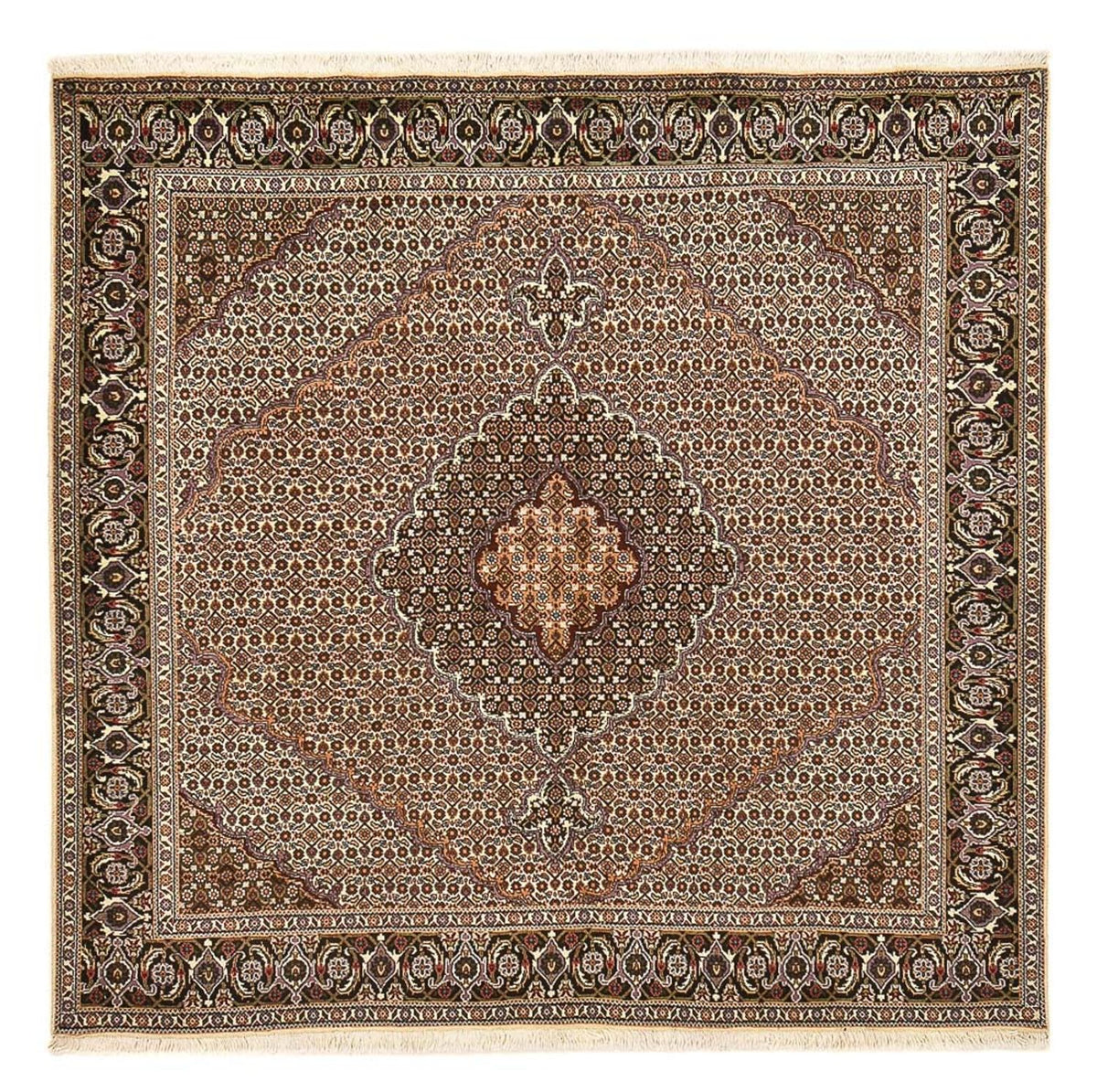 Perzisch tapijt - Tabriz - Royal vierkant  - 202 x 202 cm - bruin