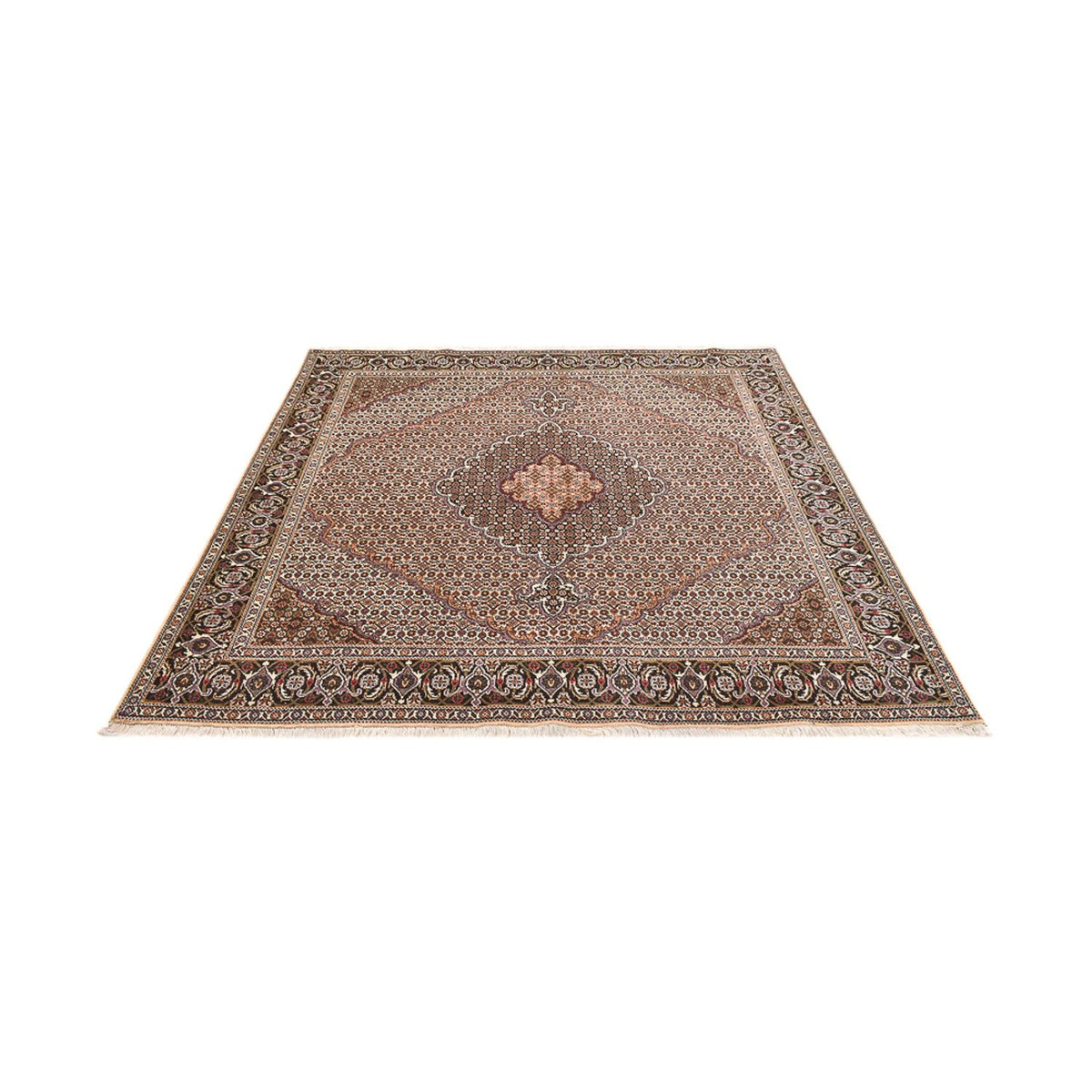 Perzisch tapijt - Tabriz - Royal vierkant  - 202 x 202 cm - bruin