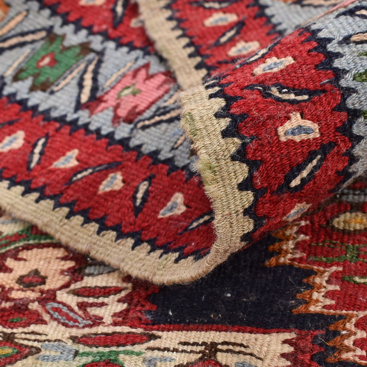 Loper Kelim tapijt - Oosters - 395 x 87 cm - donkerblauw