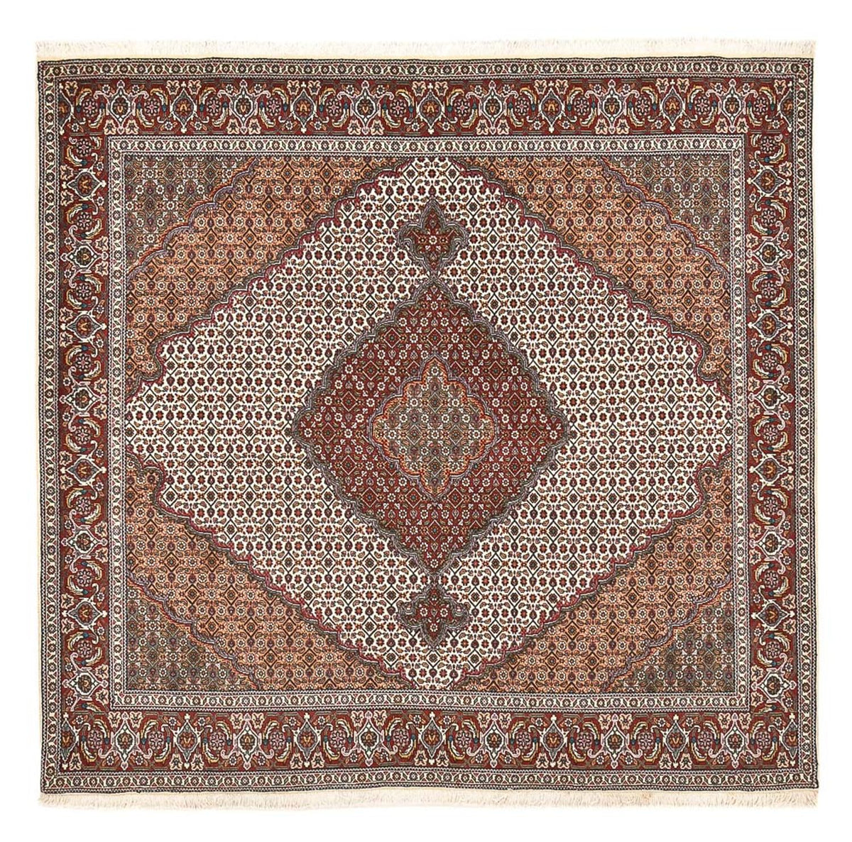 Perzisch tapijt - Tabriz - Royal vierkant  - 204 x 202 cm - lichtbruin