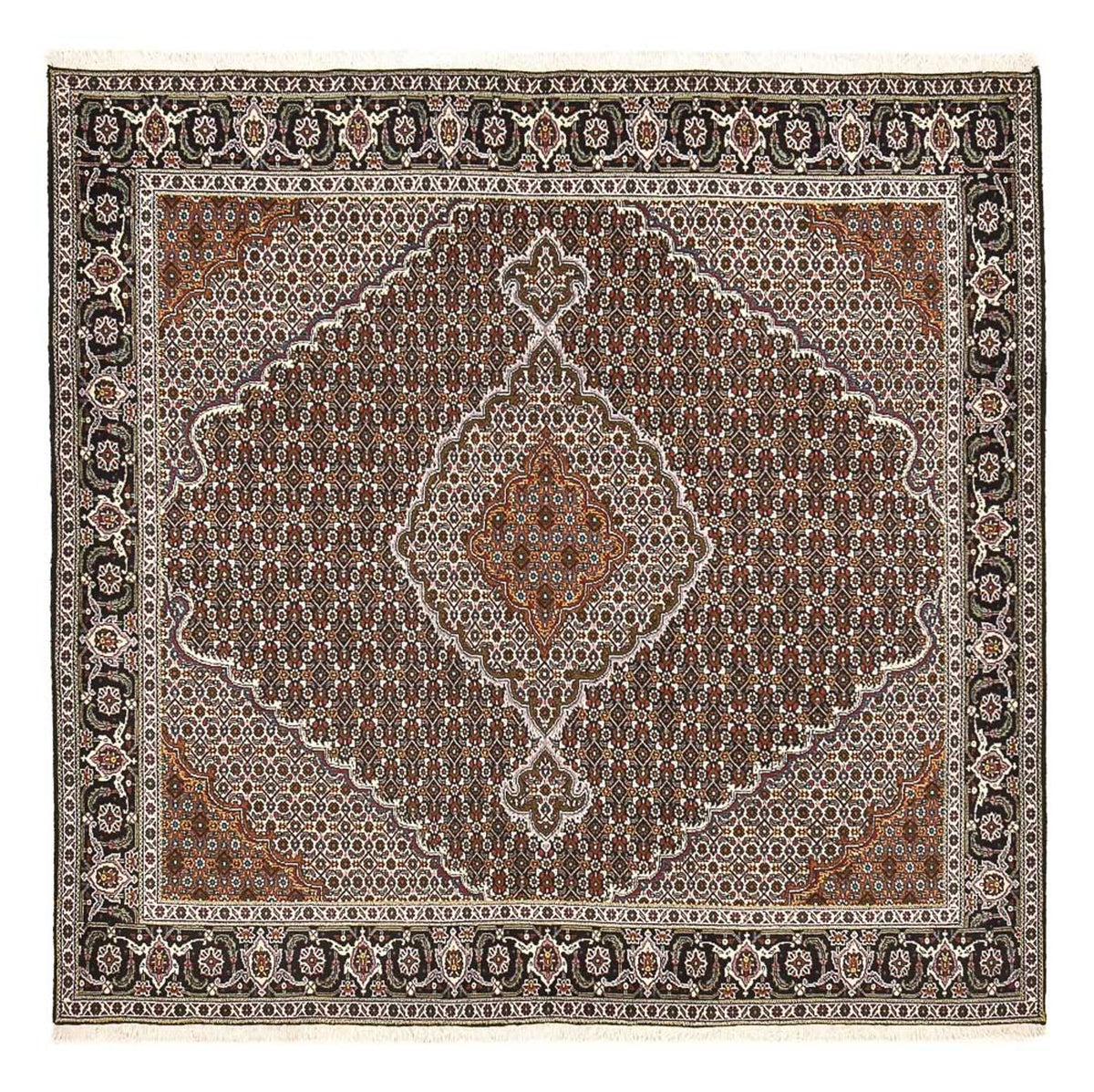 Perzisch tapijt - Tabriz - Royal vierkant  - 200 x 200 cm - bruin