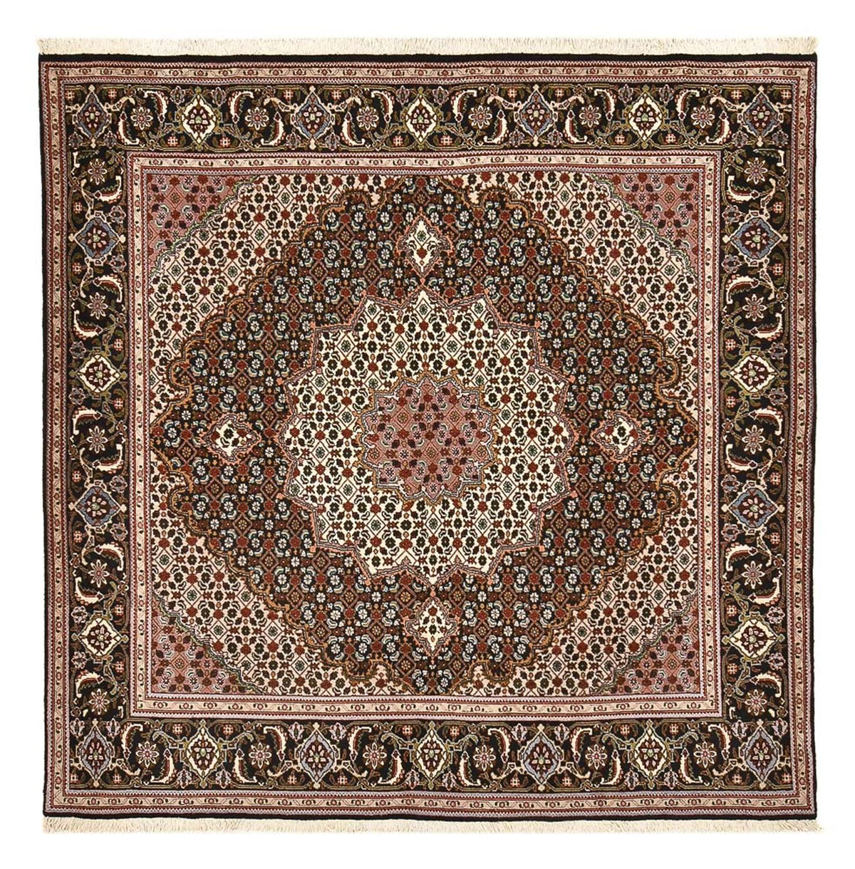 Perzisch tapijt - Tabriz - Royal vierkant  - 203 x 202 cm - bruin