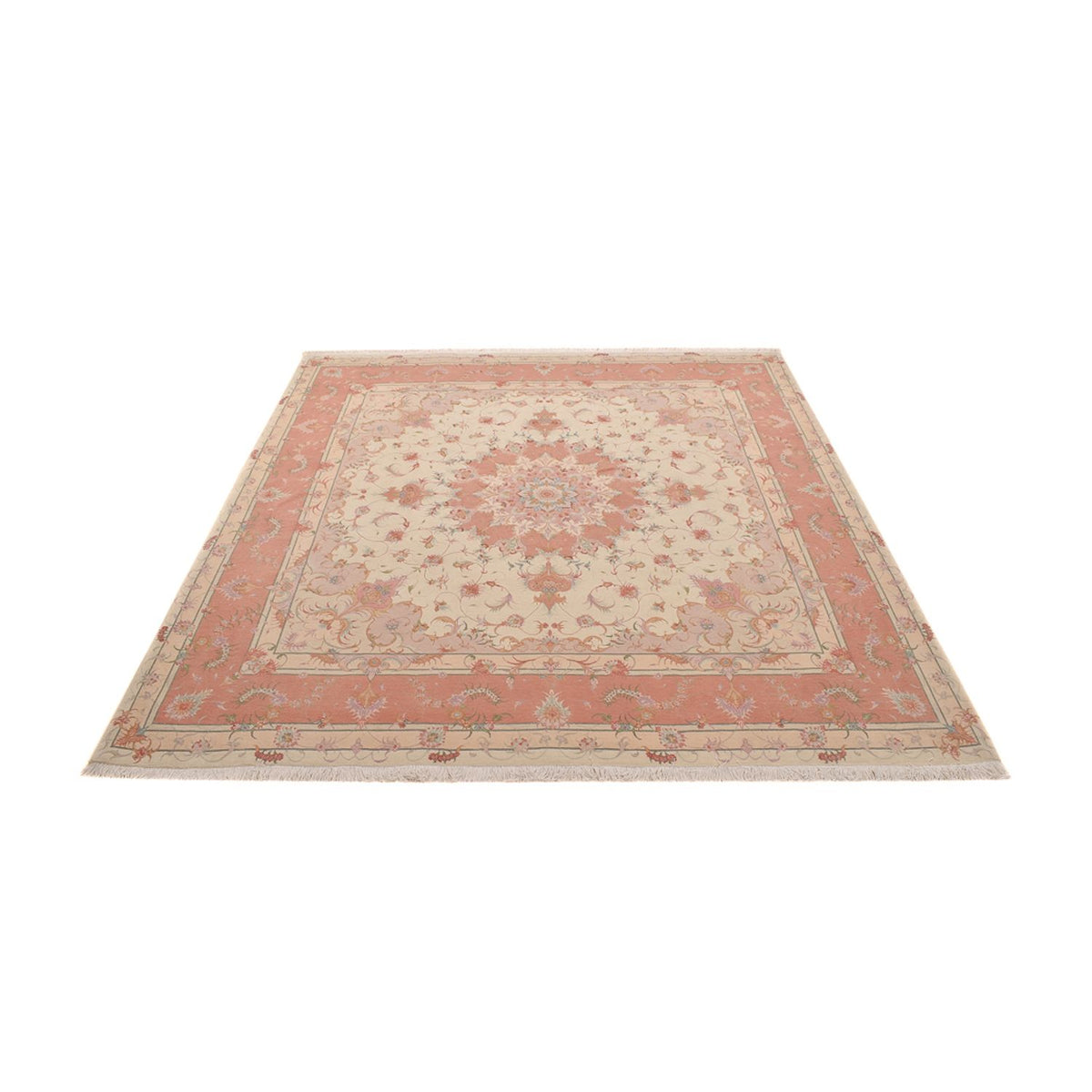 Perzisch tapijt - Tabriz - Royal vierkant  - 245 x 245 cm - licht beige