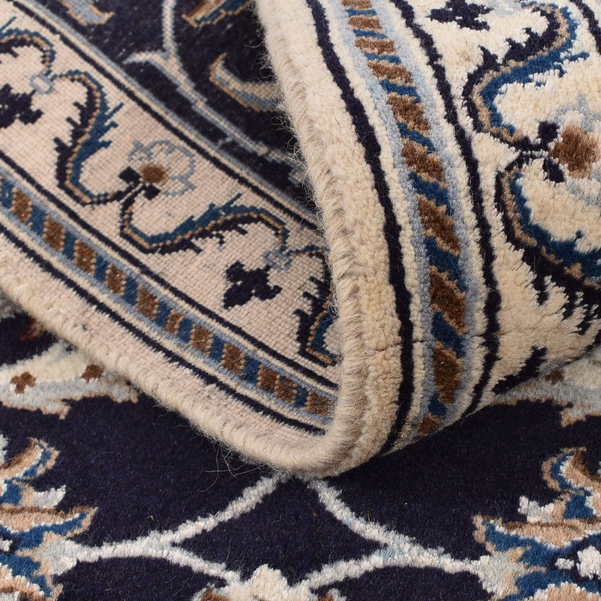 Loper Perzisch tapijt - Nain - Koninklijk - 186 x 65 cm - donkerblauw