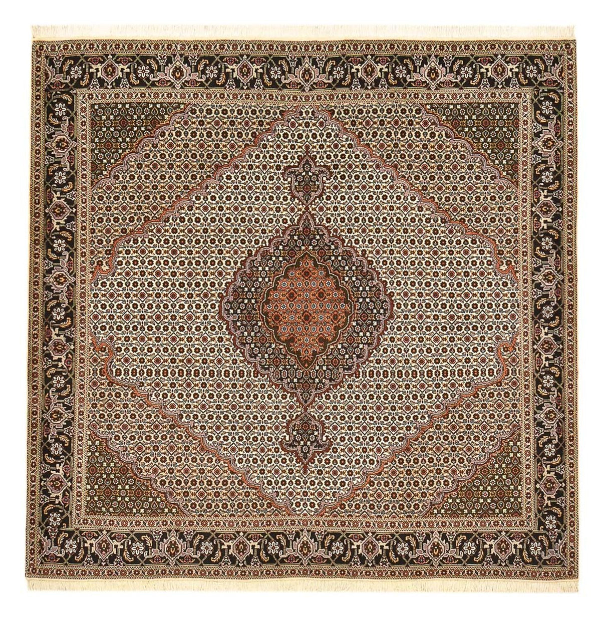 Perzisch tapijt - Tabriz - Royal vierkant  - 203 x 198 cm - lichtbruin