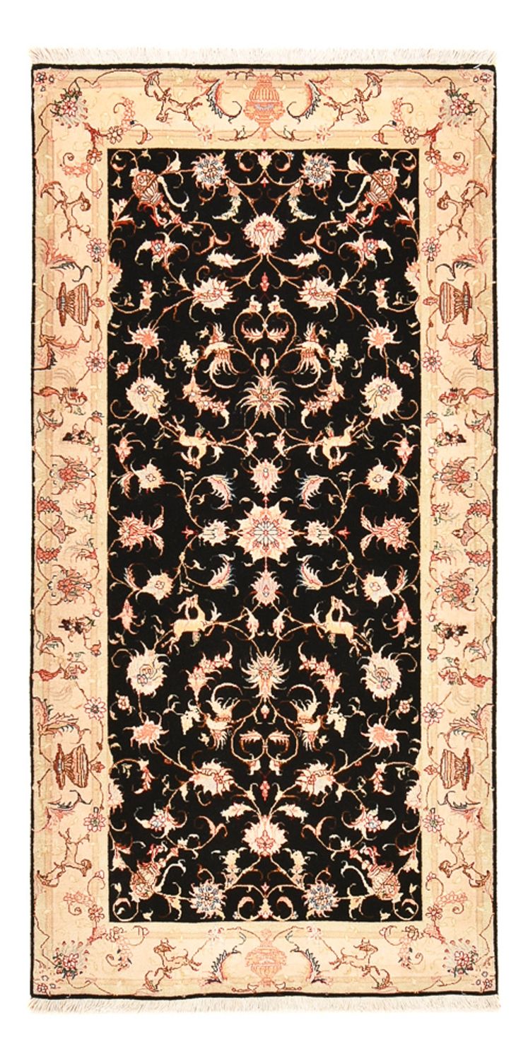 Loper Perzisch tapijt - Tabriz - Royal - 204 x 100 cm - donkerblauw