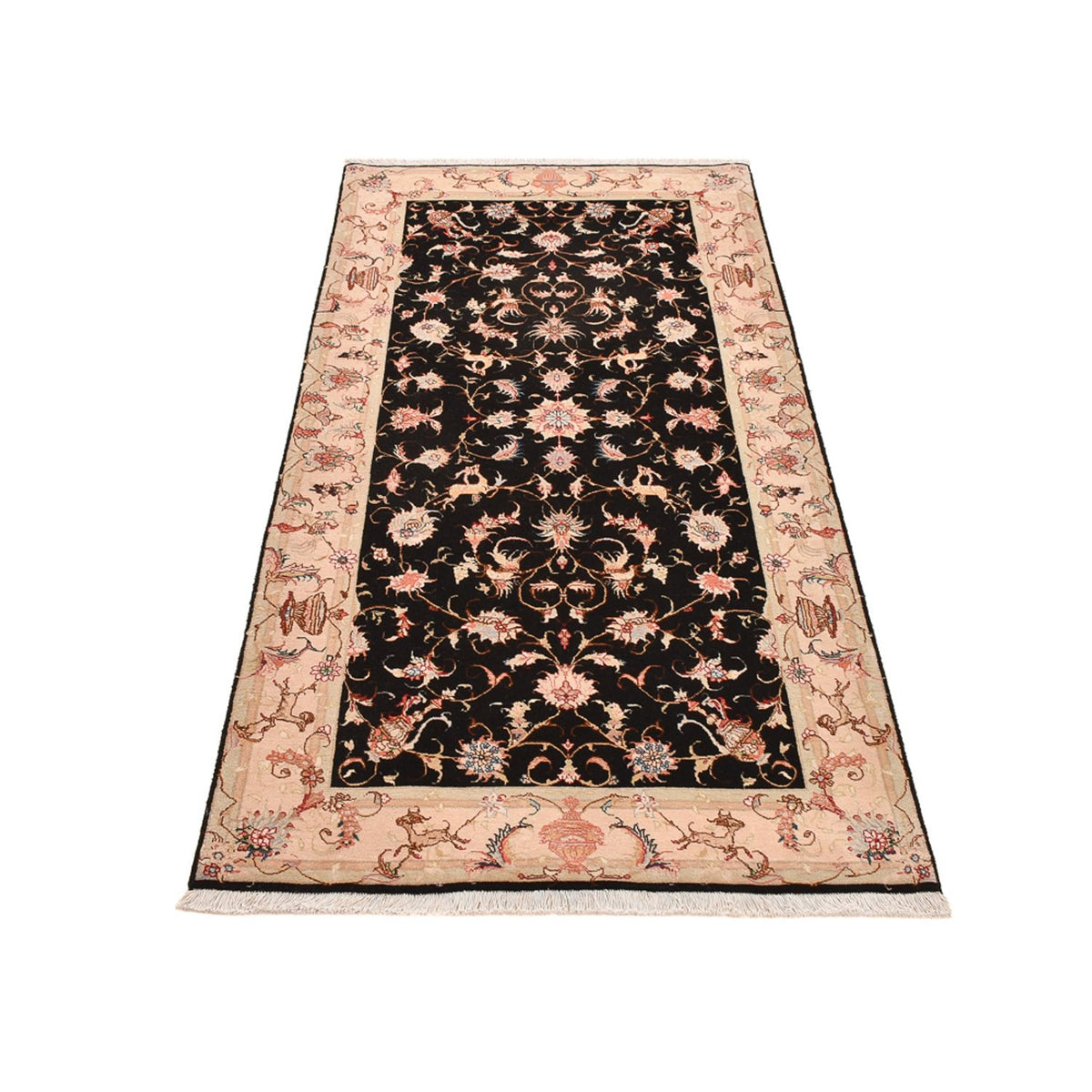 Loper Perzisch tapijt - Tabriz - Royal - 204 x 100 cm - donkerblauw