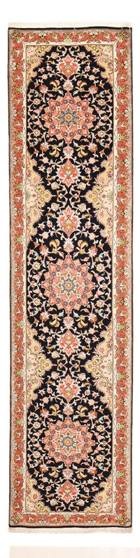 Loper Perzisch tapijt - Tabriz - Premium - 308 x 74 cm - donkerblauw