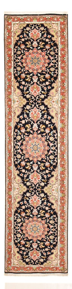 Loper Perzisch tapijt - Tabriz - Premium - 308 x 74 cm - donkerblauw