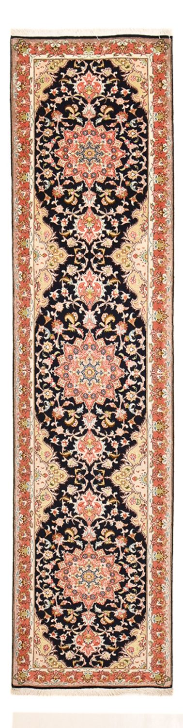 Loper Perzisch tapijt - Tabriz - Premium - 308 x 74 cm - donkerblauw
