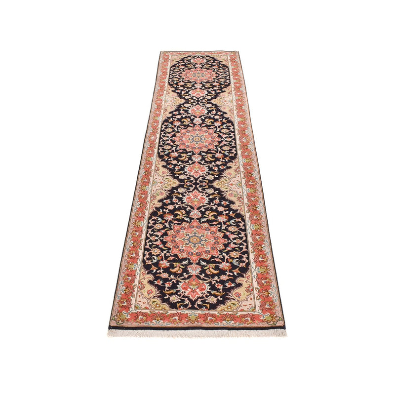 Loper Perzisch tapijt - Tabriz - Premium - 308 x 74 cm - donkerblauw