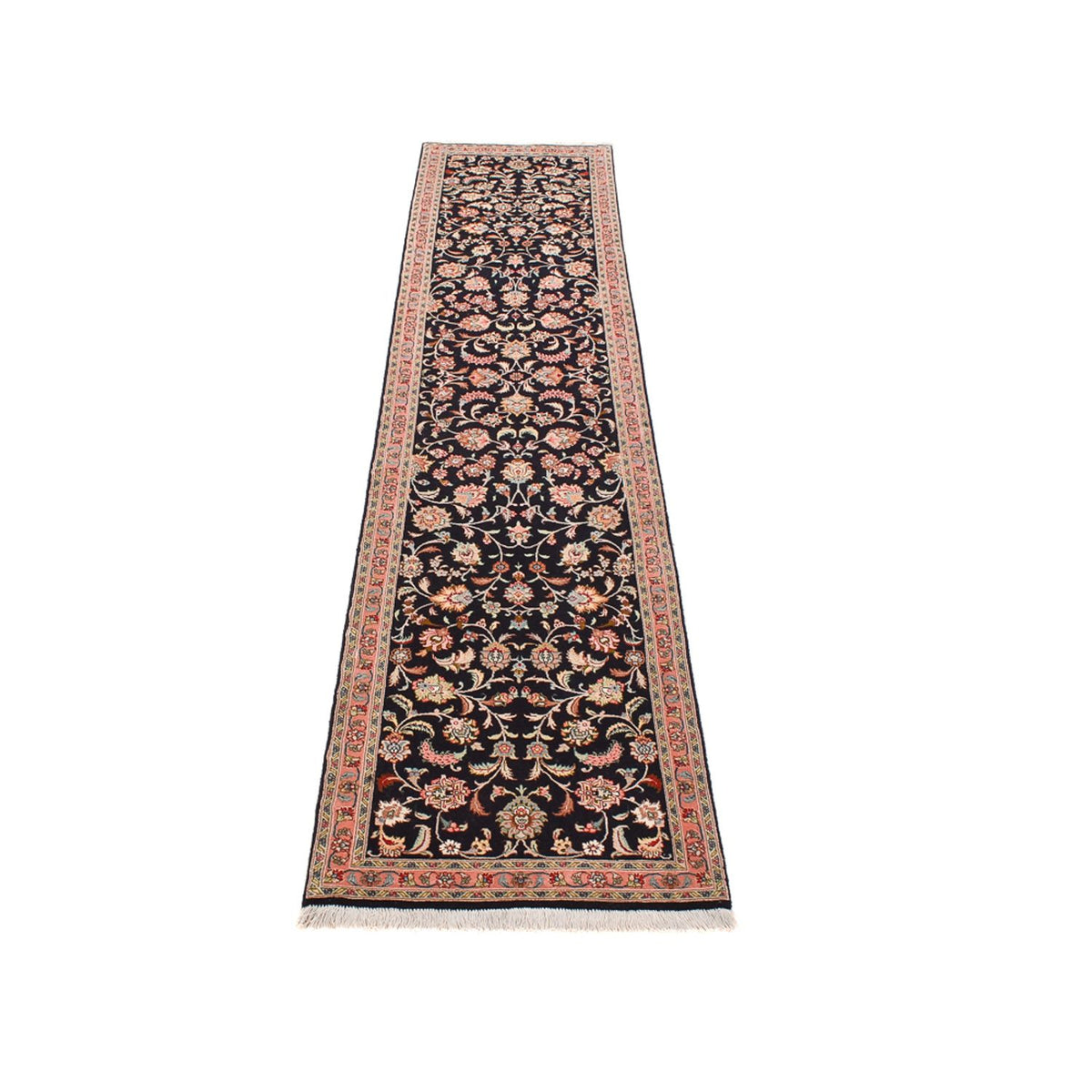 Loper Perzisch tapijt - Tabriz - Premium - 300 x 66 cm - donkerblauw