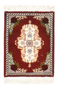 Perzisch tapijt - Tabriz - Premium - 40 x 30 cm - donkerrood