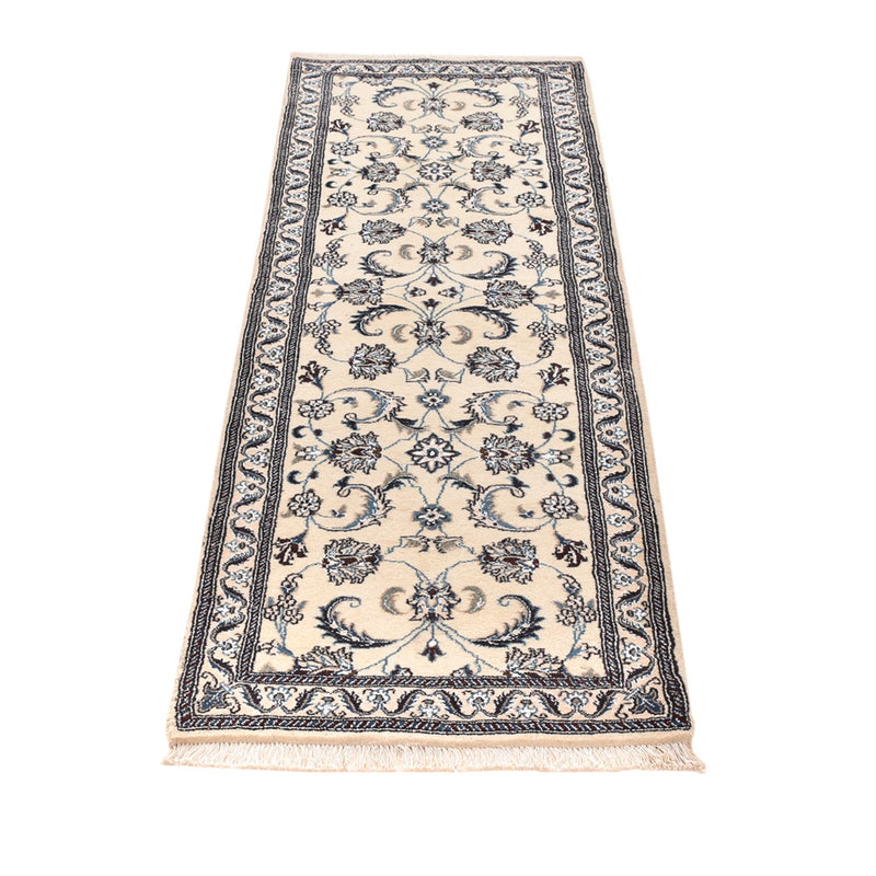 Loper Perzisch tapijt - Nain - Koninklijk - 202 x 63 cm - crème