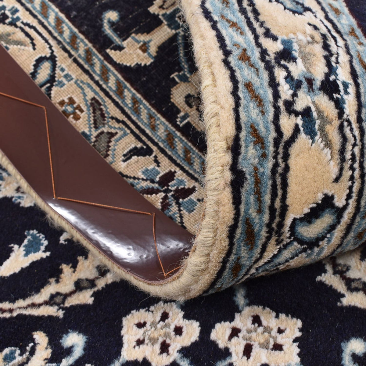 Loper Perzisch tapijt - Nain - Koninklijk - 203 x 62 cm - donkerblauw