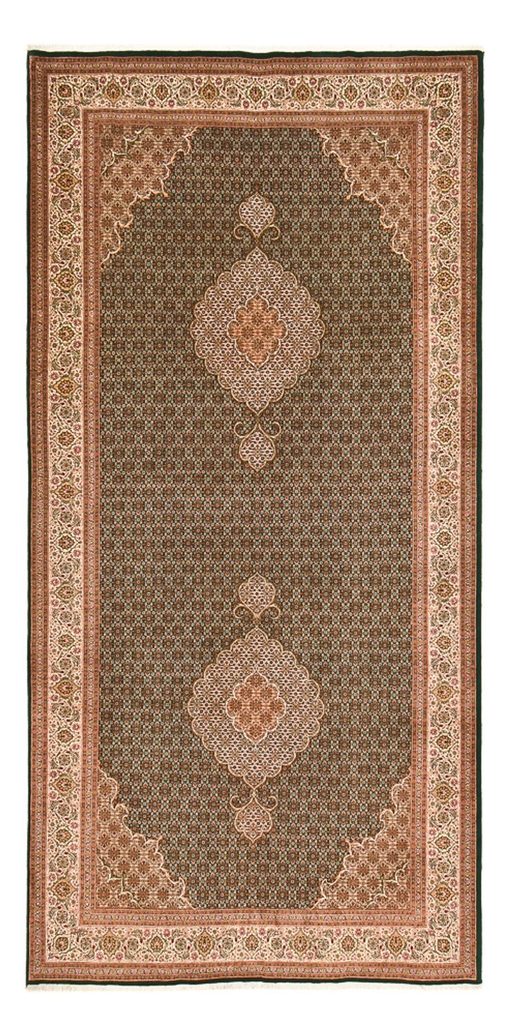 Loper Perzisch tapijt - Tabriz - Royal - 404 x 200 cm - zand