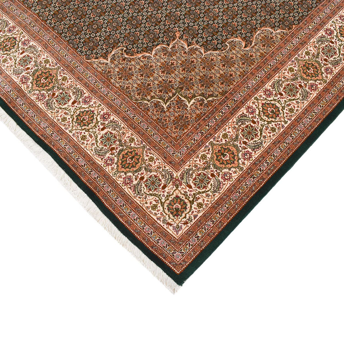 Loper Perzisch tapijt - Tabriz - Royal - 404 x 200 cm - zand