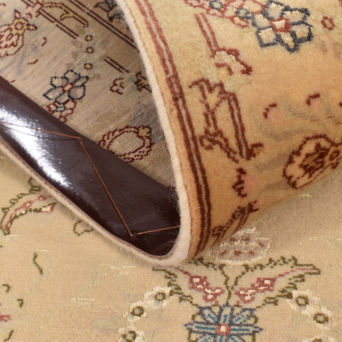 Loper Perzisch tapijt - Tabriz - Royal - 376 x 80 cm - goud