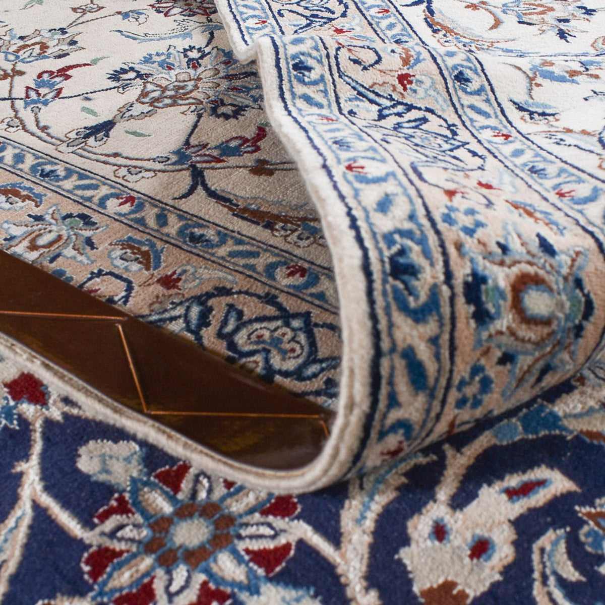 Perzisch tapijt - Nain - Premium vierkant  - 342 x 340 cm - donkerblauw