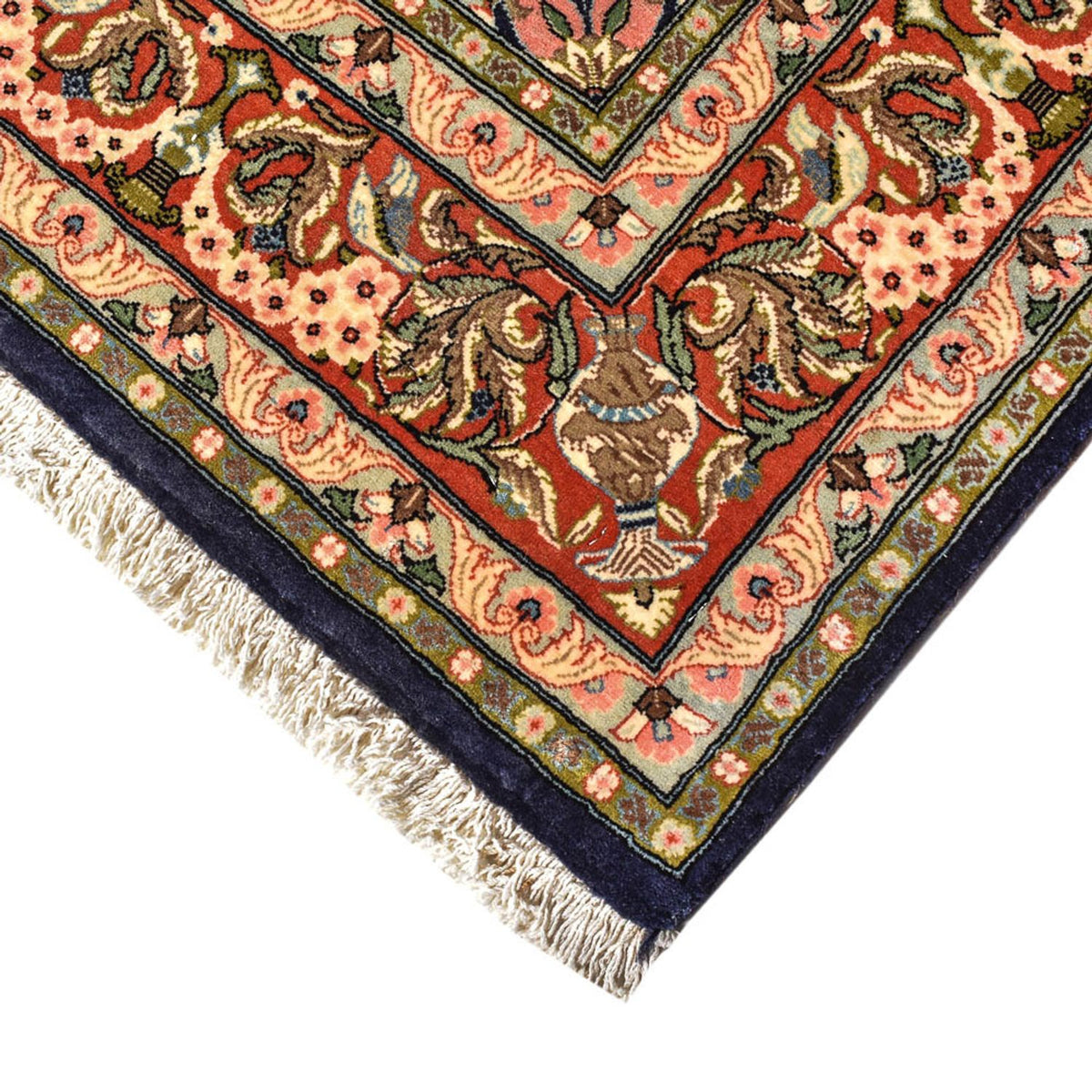 Perzisch tapijt - Ghom - Koninklijk - 194 x 137 cm - donkerblauw