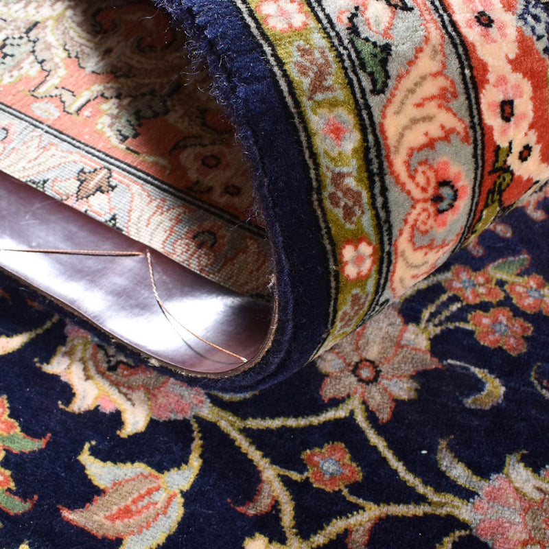 Perzisch tapijt - Ghom - Koninklijk - 194 x 137 cm - donkerblauw