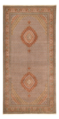 Loper Perzisch tapijt - Tabriz - Royal - 403 x 200 cm - lichtbruin