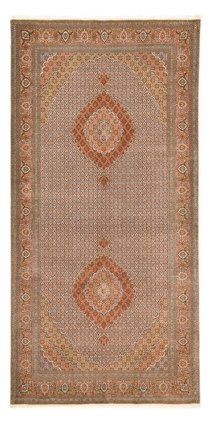 Loper Perzisch tapijt - Tabriz - Royal - 403 x 200 cm - lichtbruin
