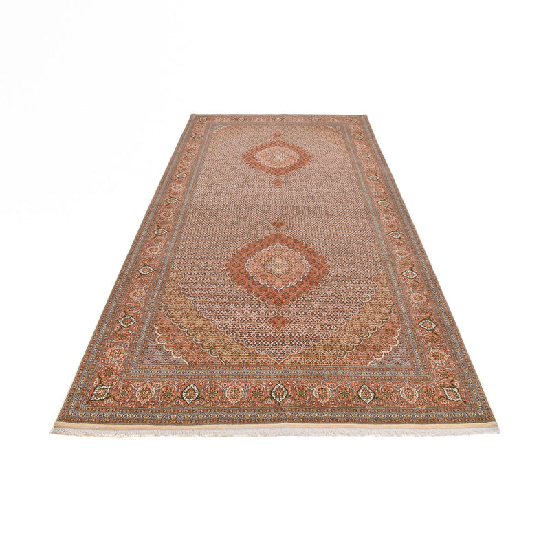 Loper Perzisch tapijt - Tabriz - Royal - 403 x 200 cm - lichtbruin
