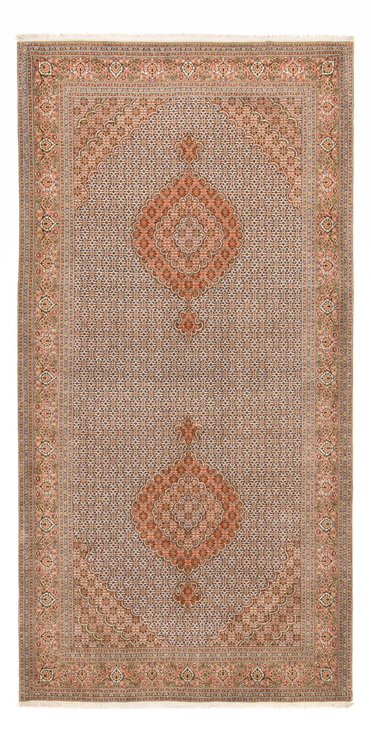 Loper Perzisch tapijt - Tabriz - Royal - 408 x 201 cm - lichtbruin