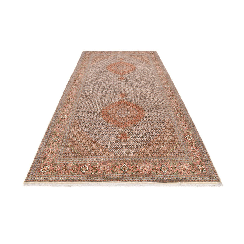 Loper Perzisch tapijt - Tabriz - Royal - 408 x 201 cm - lichtbruin