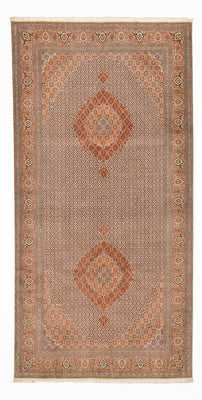 Loper Perzisch tapijt - Tabriz - Royal - 407 x 201 cm - lichtbruin