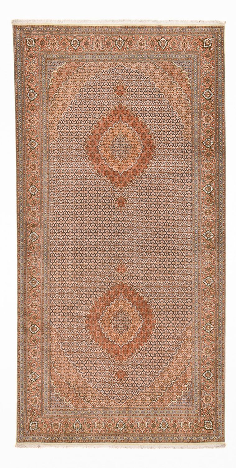 Loper Perzisch tapijt - Tabriz - Royal - 407 x 201 cm - lichtbruin