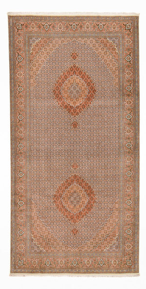 Loper Perzisch tapijt - Tabriz - Royal - 407 x 201 cm - lichtbruin