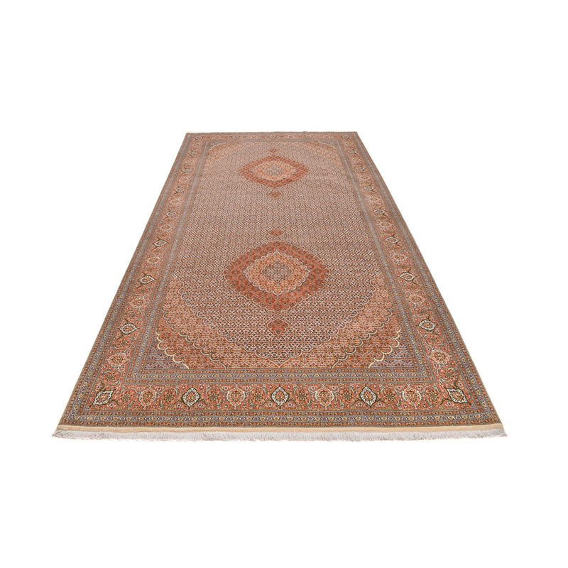 Loper Perzisch tapijt - Tabriz - Royal - 407 x 201 cm - lichtbruin