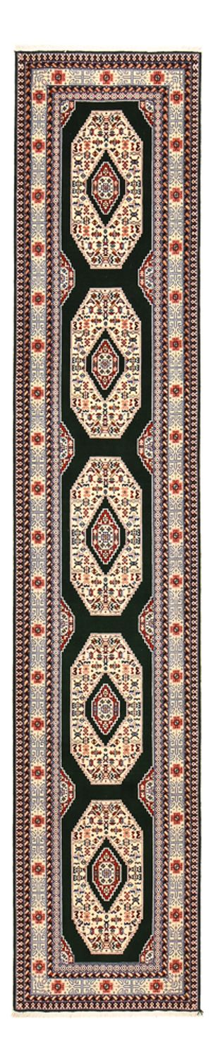 Loper Perzisch tapijt - Tabriz - Premium - 370 x 75 cm - donkerblauw