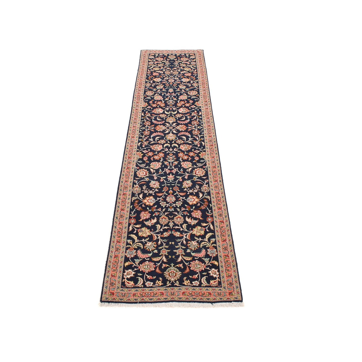 Loper Perzisch tapijt - Tabriz - Premium - 300 x 68 cm - donkerblauw